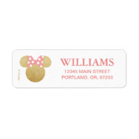 Minnie Mouse | Gold & Pink Birthday Label