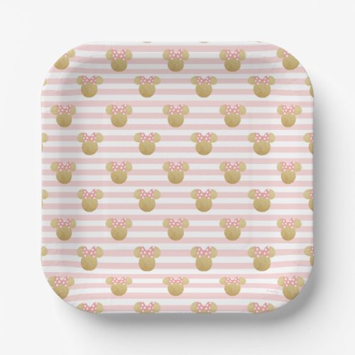 Minnie Mouse  Gold  Pink Bridal Shower Paper Plates