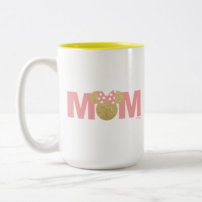 Minnie Mouse | Gold & Pink - Mom Two-Tone Coffee Mug (Left)