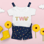 Minnie Mouse | Gold & Pink Second Birthday Baby T-Shirt<br><div class="desc">Oh Toodles! Celebrate your daughter's Second Birthday with this super cute Pink and Gold Minnie Mouse "TWO" shirt.</div>