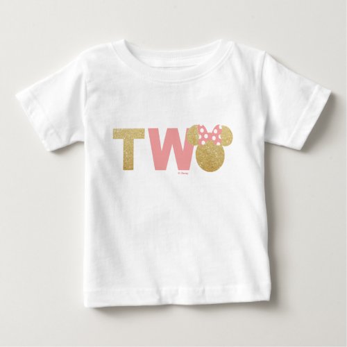 Minnie Mouse  Gold  Pink Second Birthday Baby T_Shirt
