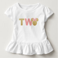 Minnie Mouse | Gold & Pink Second Birthday Toddler T-shirt