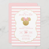 Minnie Mouse | Gold & Pink Sweet Sixteen Sixteen Invitation (Front/Back)