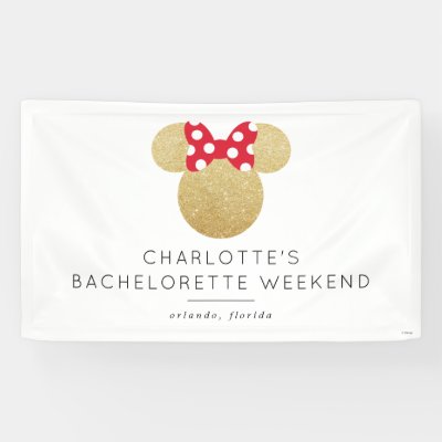 Minnie Mouse | Gold &amp; Red Bachelorette Banner