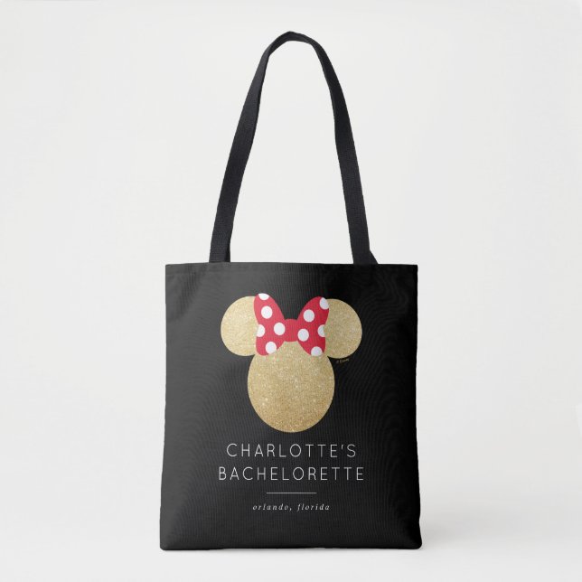 Minnie Mouse | Gold & Red Bachelorette Tote Bag (Front)