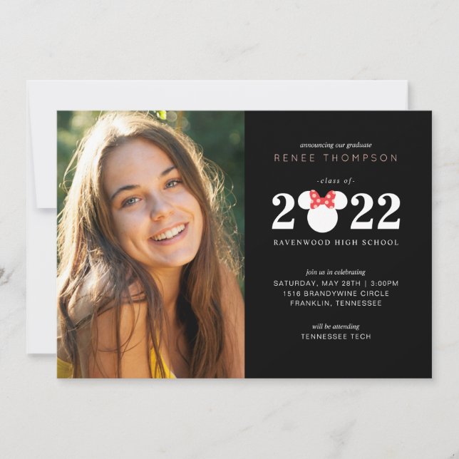 Minnie Mouse Graduation Announcment Announcement (Front)