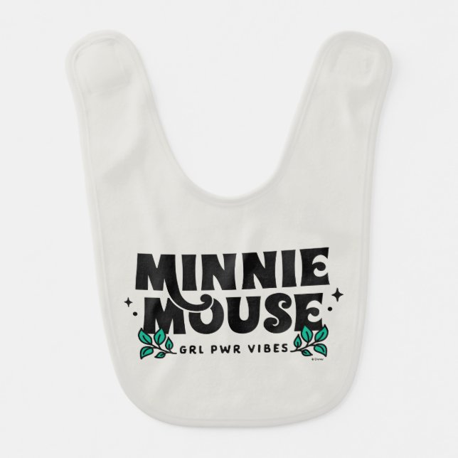 Minnie Mouse | GRL Power Vibes Baby Bib (Front)