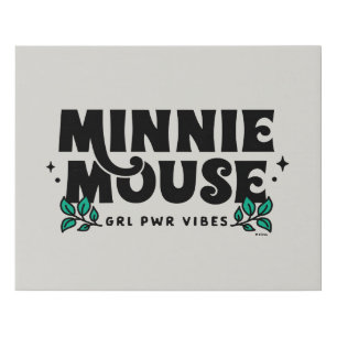Minnie Mouse   GRL Power Vibes Faux Canvas Print