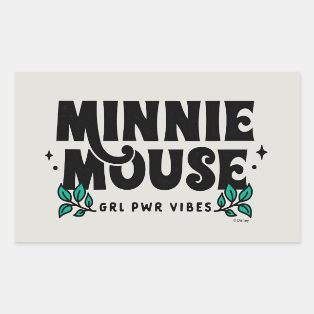 Minnie Mouse | GRL Power Vibes Rectangular Sticker (Front)