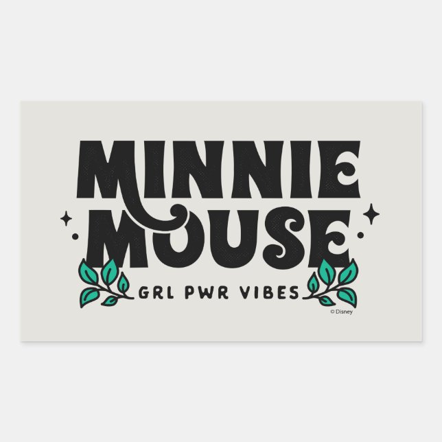 Minnie Mouse | GRL Power Vibes Rectangular Sticker (Front)