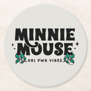 Minnie Mouse   GRL Power Vibes Round Paper Coaster