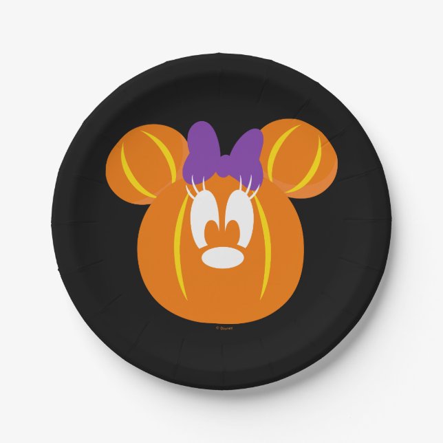 Minnie Mouse Halloween Pumpkin Paper Plates (Front)