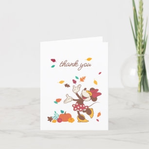Minnie Mouse Harvest Pumpkin Birthday Thank You Card