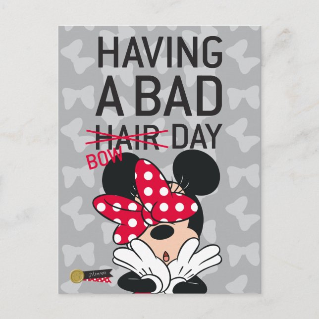 Minnie Mouse | Having a Bad Bow Day Postcard (Front)