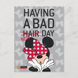 Minnie Mouse Having a Bad Bow Day Postcard