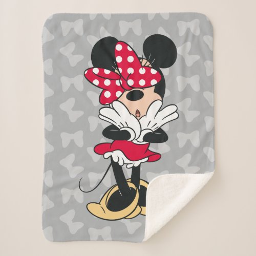 Minnie Mouse  Having a Bad Bow Day Sherpa Blanket