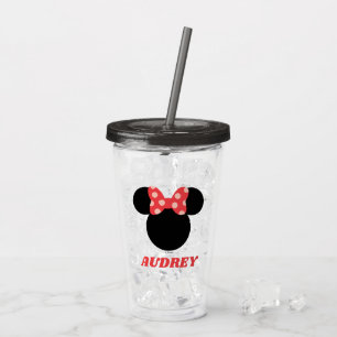 Minnie Mouse Head Icon   Add Your Name Acrylic Tumbler