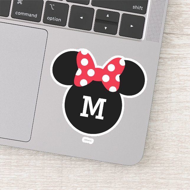 Minnie Mouse Head Silhouette with Monogram Sticker (Detail)