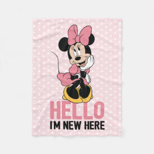 Minnie Mouse   Hello I'm New Here Fleece Blanket