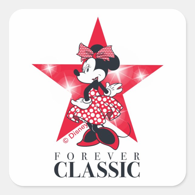 Minnie Mouse | Hollywood - Forever Classic Square Sticker (Front)