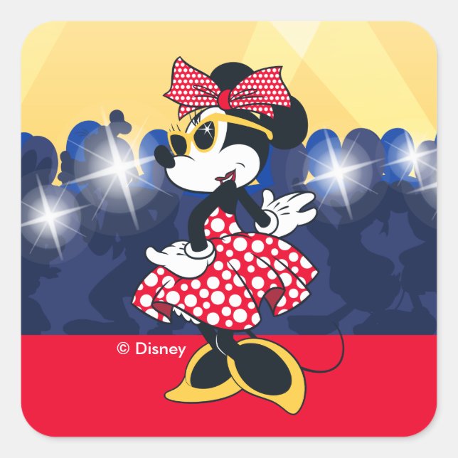 Minnie Mouse | Hollywood's Leading Lady Square Sticker (Front)