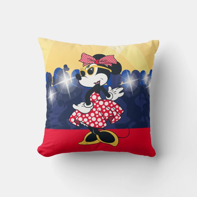 Minnie Mouse | Hollywood's Leading Lady Throw Pillow (Front)