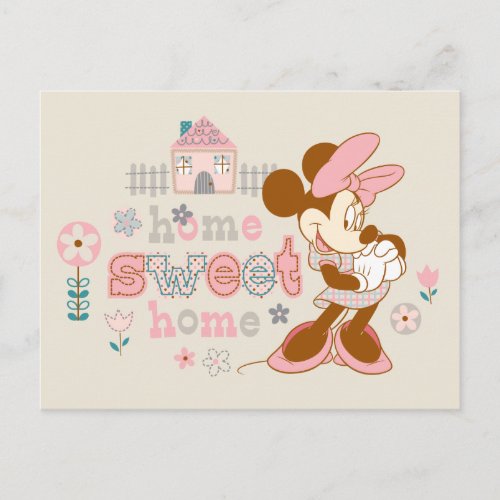 Minnie Mouse  Home Sweet Home Postcard