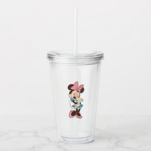 Minnie Mouse Hugs cute Easter Bunny Acrylic Tumbler