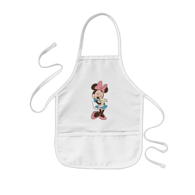 Minnie Mouse Hugs cute Easter Bunny Kids' Apron (Front)