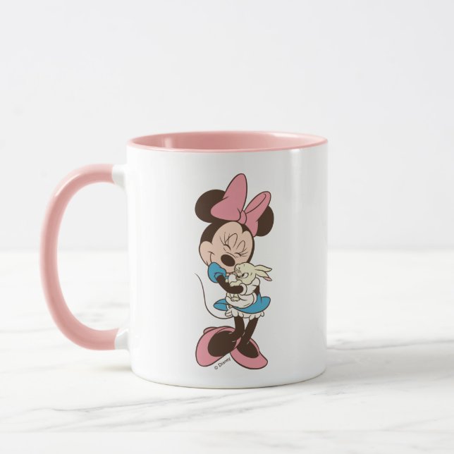 Minnie Mouse Hugs cute Easter Bunny Mug (Left)