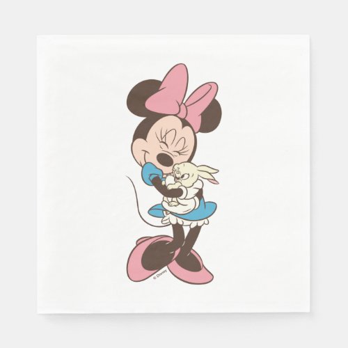 Minnie Mouse Hugs cute Easter Bunny Napkins