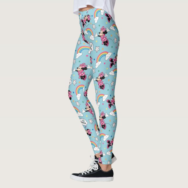 Minnie Mouse | I Love Rainbows Pattern Leggings (Left)