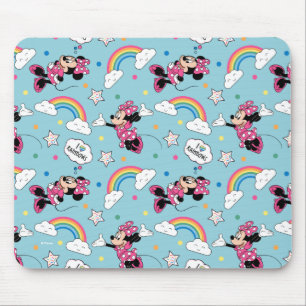 Minnie Mouse I Love Rainbows Pattern Mouse Pad