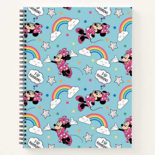 Minnie Mouse  I Love Rainbows Pattern Notebook