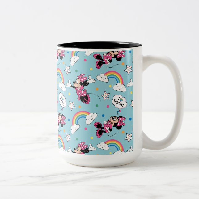 Minnie Mouse | I Love Rainbows Pattern Two-Tone Coffee Mug (Right)