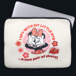 Minnie Mouse I Spy With My Little Eye… Laptop Sleeve<br><div class="desc">Sweet, playful, and full of classic Disney charm, this adorable artwork features Minnie Mouse striking a joyful pose with a fun twist on the beloved “I Spy” phrase. Surrounded by soft pink tones, hearts, flowers, and a stylish nod to Minnie’s iconic shoes, this design radiates happiness, fashion, and timeless cartoon...</div>
