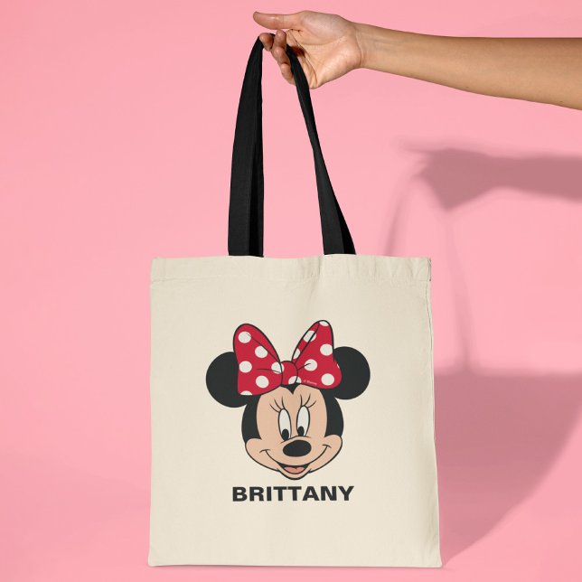 Minnie Mouse Iconic Logo Design Tote Bag (Person holding tote)