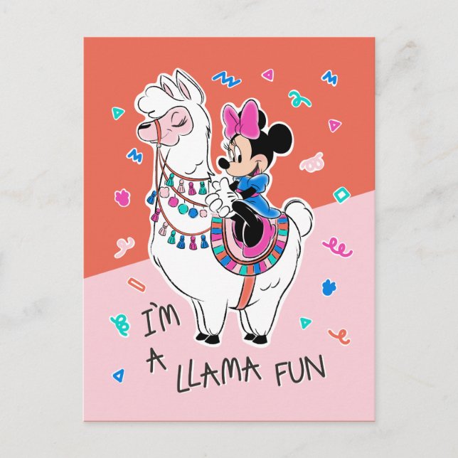 Minnie Mouse | I'm A Llama Fun Postcard (Front)