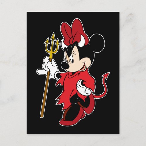 Minnie Mouse in Devil Costume Postcard