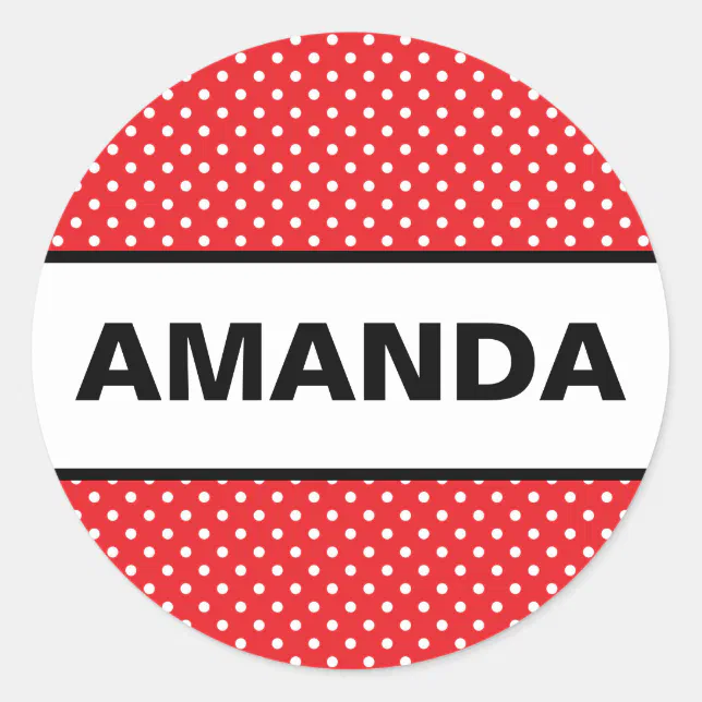 Minnie Mouse Inspired Custom Name Sticker | Zazzle