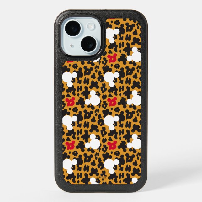 Minnie Mouse | Leopard Pattern iPhone 15 Case (Back)