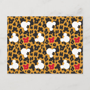 Minnie Mouse Leopard Pattern Postcard