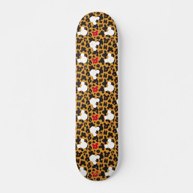 Minnie Mouse | Leopard Pattern Skateboard (Front)