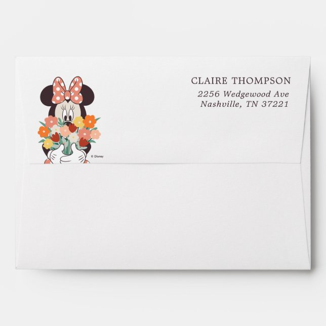 Minnie Mouse Love is in Bloom Bridal Shower Envelope (Back (Top Flap))