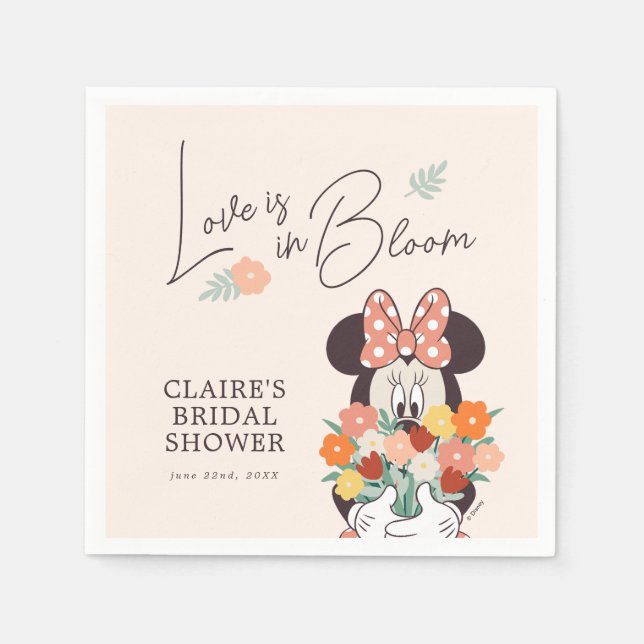 Minnie Mouse | Love is in Bloom Bridal Shower Napkins (Front)