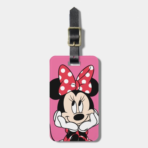 Disney pink minnie PVC anime luggage tag Baggage Tags  handbag tag brand 