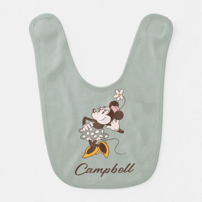 Minnie Mouse | Minnie | Add Your Name Baby Bib (Front)