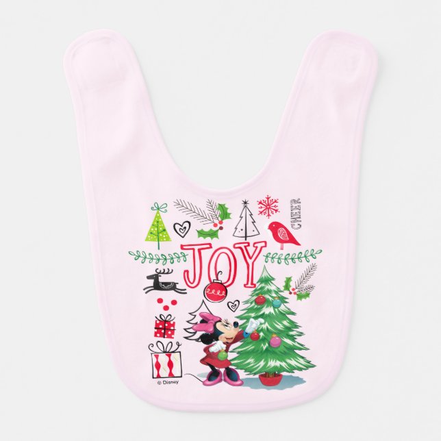 Minnie Mouse | Minnie's Christmas Joy Baby Bib (Front)