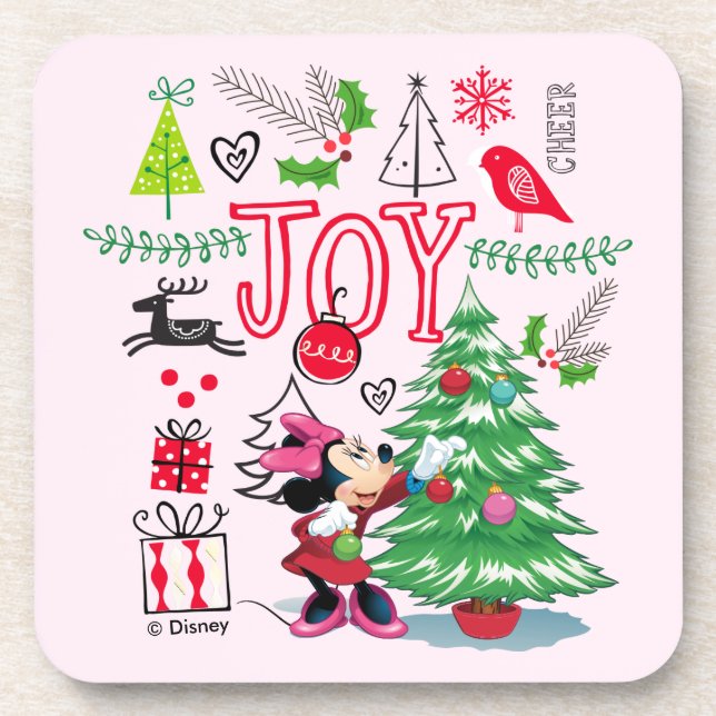 Minnie Mouse | Minnie's Christmas Joy Beverage Coaster (Front)
