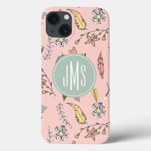 Minnie Mouse  Monogram Adventures Await Pattern iPhone 13 Case